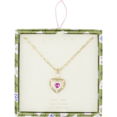 Leith Puffy Heart Pendant Necklace In Gold
