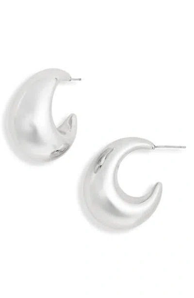 Leith Puffy Hoop Earrings In Metallic