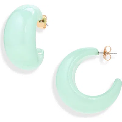 Leith Puffy Resin Hoop Earrings In Green