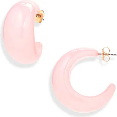 Leith Puffy Resin Hoop Earrings In Pink
