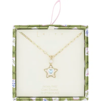 Leith Puffy Star Pendant Necklace In Gold