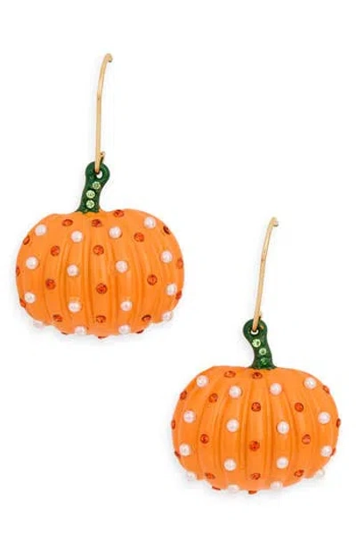 Leith Pumpkin Drop Earrings In Orange
