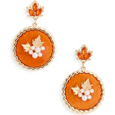 Leith Pumpkin Pie Drop Earrings In Orange