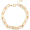 Leith Rectangle Link Anklet In Gold