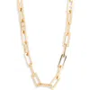 Leith Rectangle Link Necklace In Gold