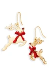 Leith Reindeer Drop Earrings In Gold