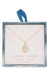 Leith Religious Pendant Necklace In Gold