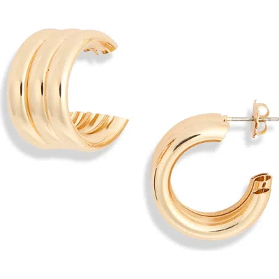 Leith Ridged Hoop Earrings In Gold
