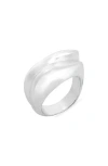 Leith Ridged Ring In Metallic