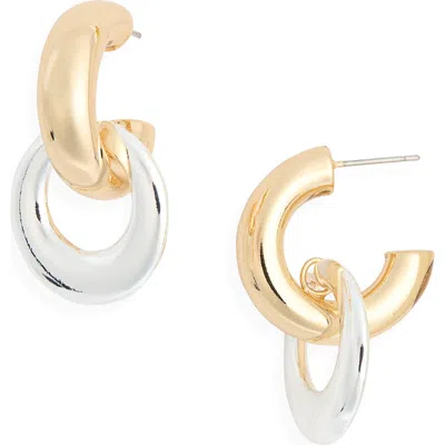 Leith Ring Drop Huggie Hoop Earrings In Gold