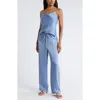 Leith Satin Cami Top In Blue