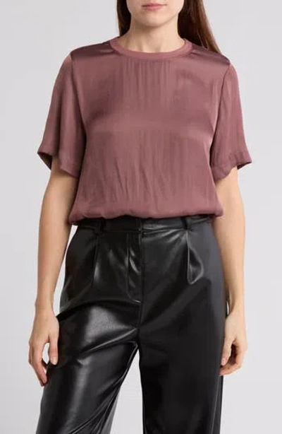 Leith Satin T-shirt In Purple Taupe