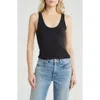 Leith Scoop Neck Fitted Tank In Black
