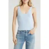 Leith Scoop Neck Fitted Tank In Blue