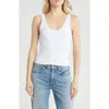 Leith Scoop Neck Fitted Tank In White