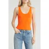 Leith Scoop Neck Fitted Tank In Orange