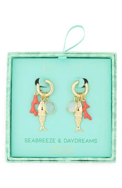 Leith Seabreeze & Daydreams Fish Drop Earrings In Gold