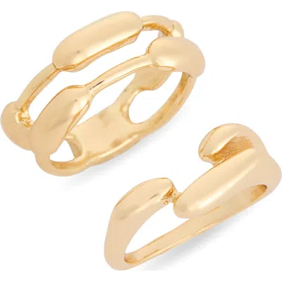 Leith Set Of 2 Abstract Rings In Gold