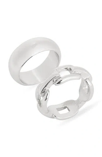 Leith Set Of 2 Assorted Rings In Metallic