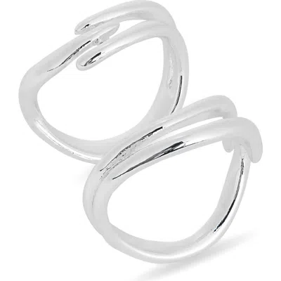 Leith Set Of 2 Assorted Stacked Rings In Metallic