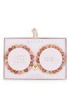 Leith Set Of 2 Beaded Stretch Friendship Bracelets In Natural Multi