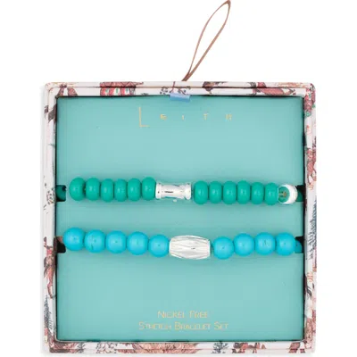 Leith Set Of 2 Western Beaded Stretch Bracelets In Multi