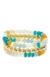 Leith Set Of 3 Beaded Stretch Bracelets