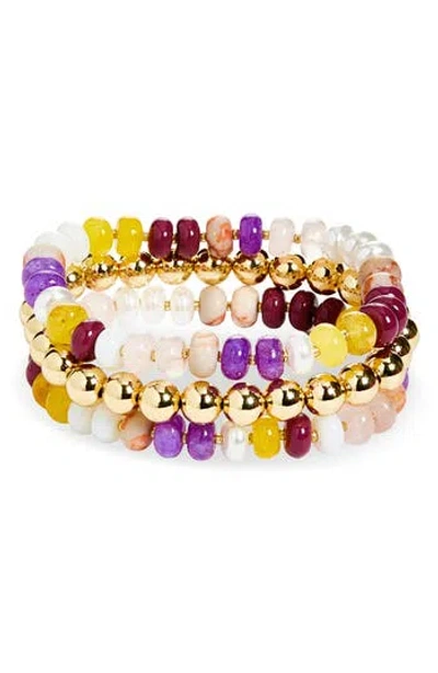 Leith Set Of 3 Beaded Stretch Bracelets