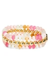 Leith Set Of 3 Beaded Stretch Bracelets