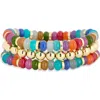 Leith Set Of 3 Beaded Stretch Bracelets In Multi