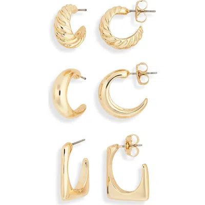 Leith Set Of 3 Hoop Earrings In Gold
