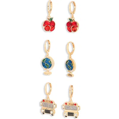 Leith Set Of 3 Huggie Hoop Earrings