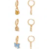 Leith Set Of 3 Oktoberfest Earrings In Gold