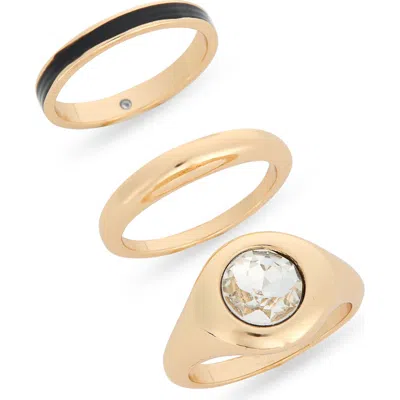 Leith Set Of 3 Organic Stacking Rings In Gold