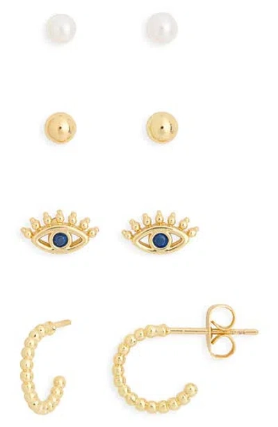 Leith Set Of 4 Assorted Stud & Hoop Earrings In Multi