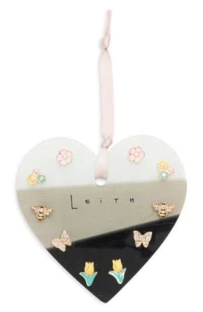 Leith Set Of 5 Assorted Stud Earrings In Gold