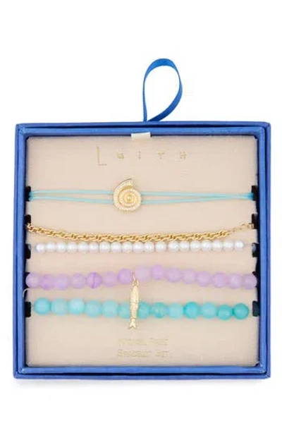 Leith Set Of 5 Beaded Sea Life Bracelets In Multi