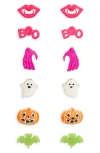 Leith Set Of 6 Boo Stud Earrings In Multi