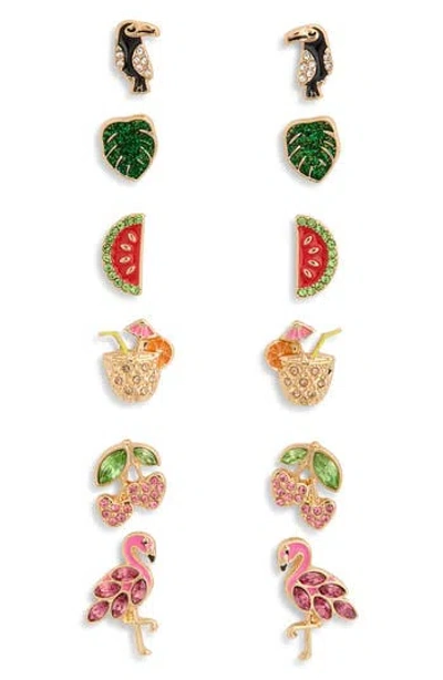 Leith Set Of 6 Fruit Stud Earrings