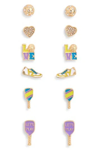 Leith Set Of 6 Pickleball Stud Earrings