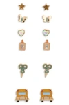 Leith Set Of 6 School Bus Stud Earrings