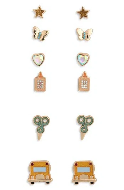 Leith Set Of 6 School Bus Stud Earrings