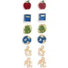 Leith Set Of 6 Stud Earrings In Multi