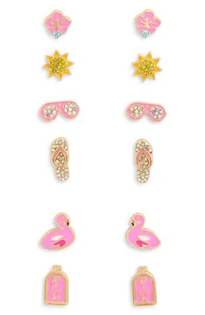 Leith Set Of 6 Summer Stud Earrings