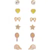 Leith Set Of 6 Tennis Stud Earrings In Multi