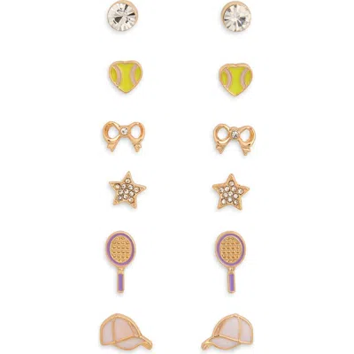 Leith Set Of 6 Tennis Stud Earrings