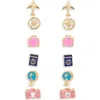 Leith Set Of 6 Travel Stud Earrings In Multi