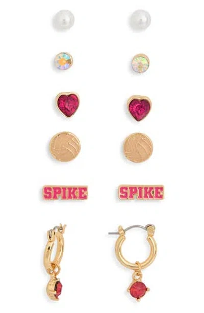 Leith Set Of 6 Volleyball Stud Earrings
