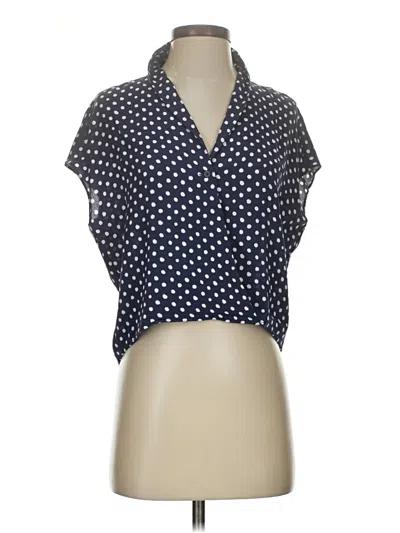 Pre-owned Leith Short Sleeve Blouse In Blue