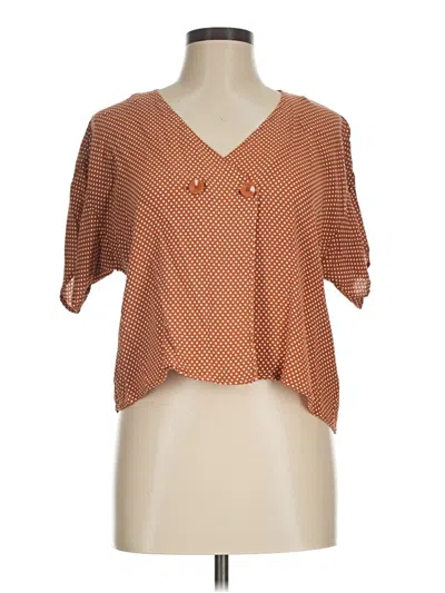 Pre-owned Leith Short Sleeve Blouse In Orange